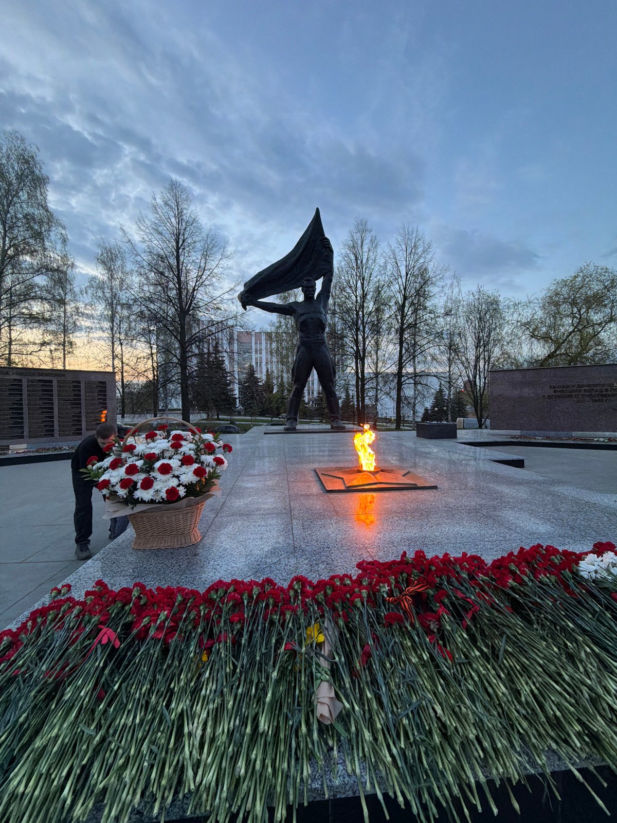 Memorial monuments documented in Izhevsk, Russia with eternal flame