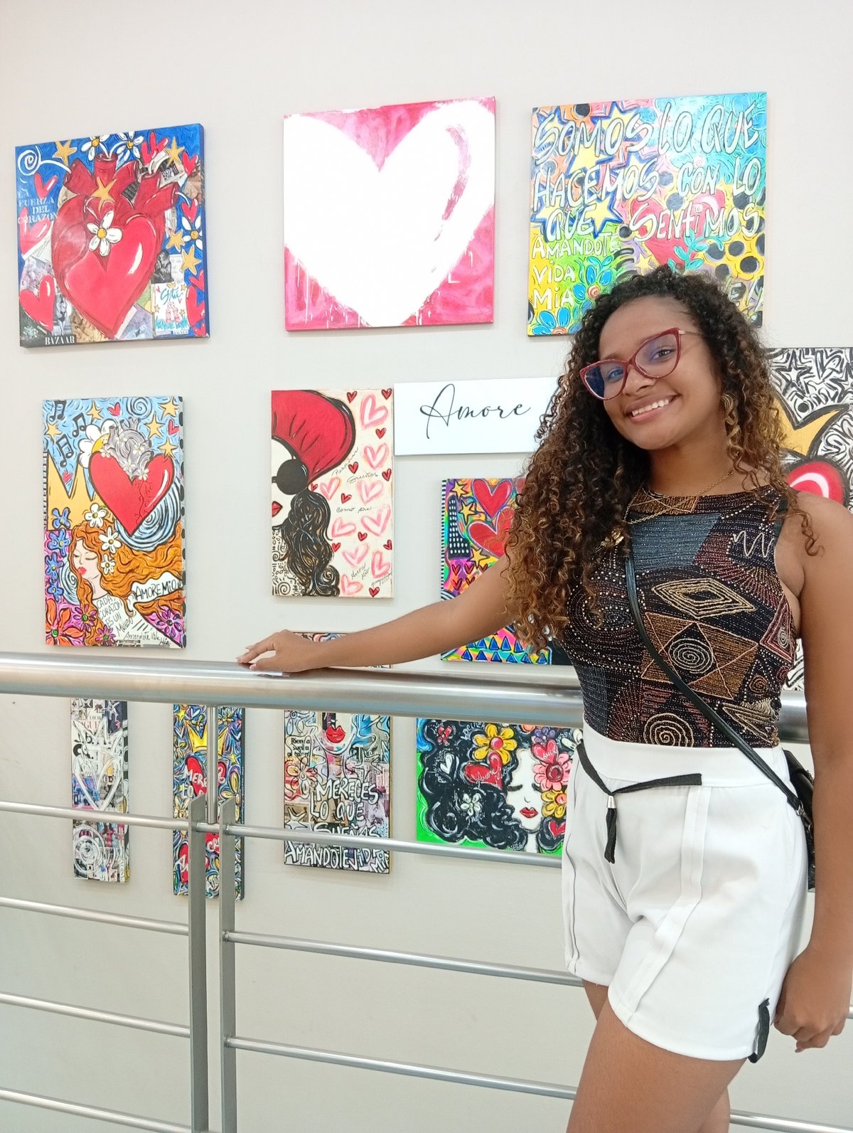 Woman visits shopping mall attractions in Porlamar Venezuela