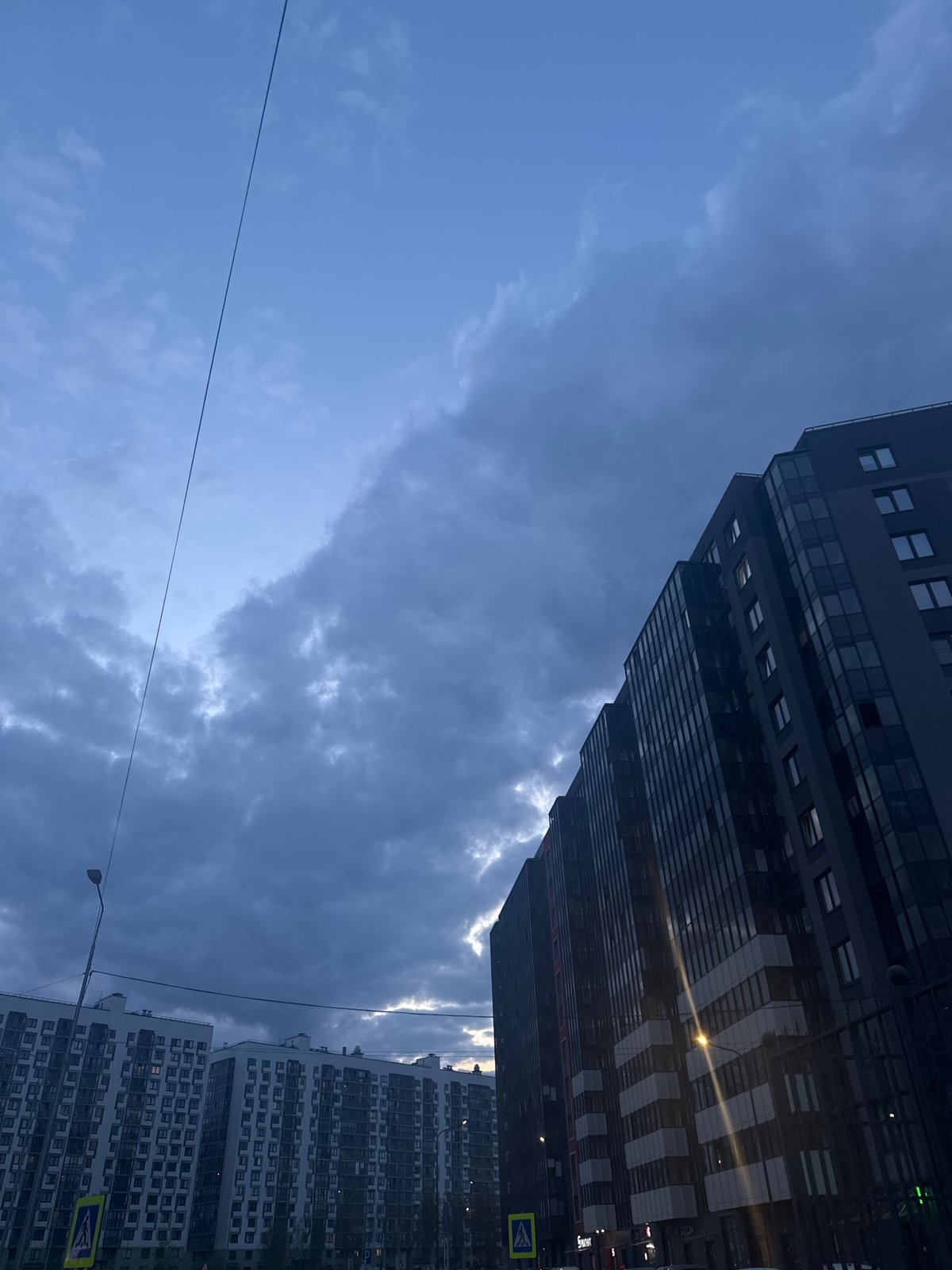 Evening walk documented through Murino residential district, Russia