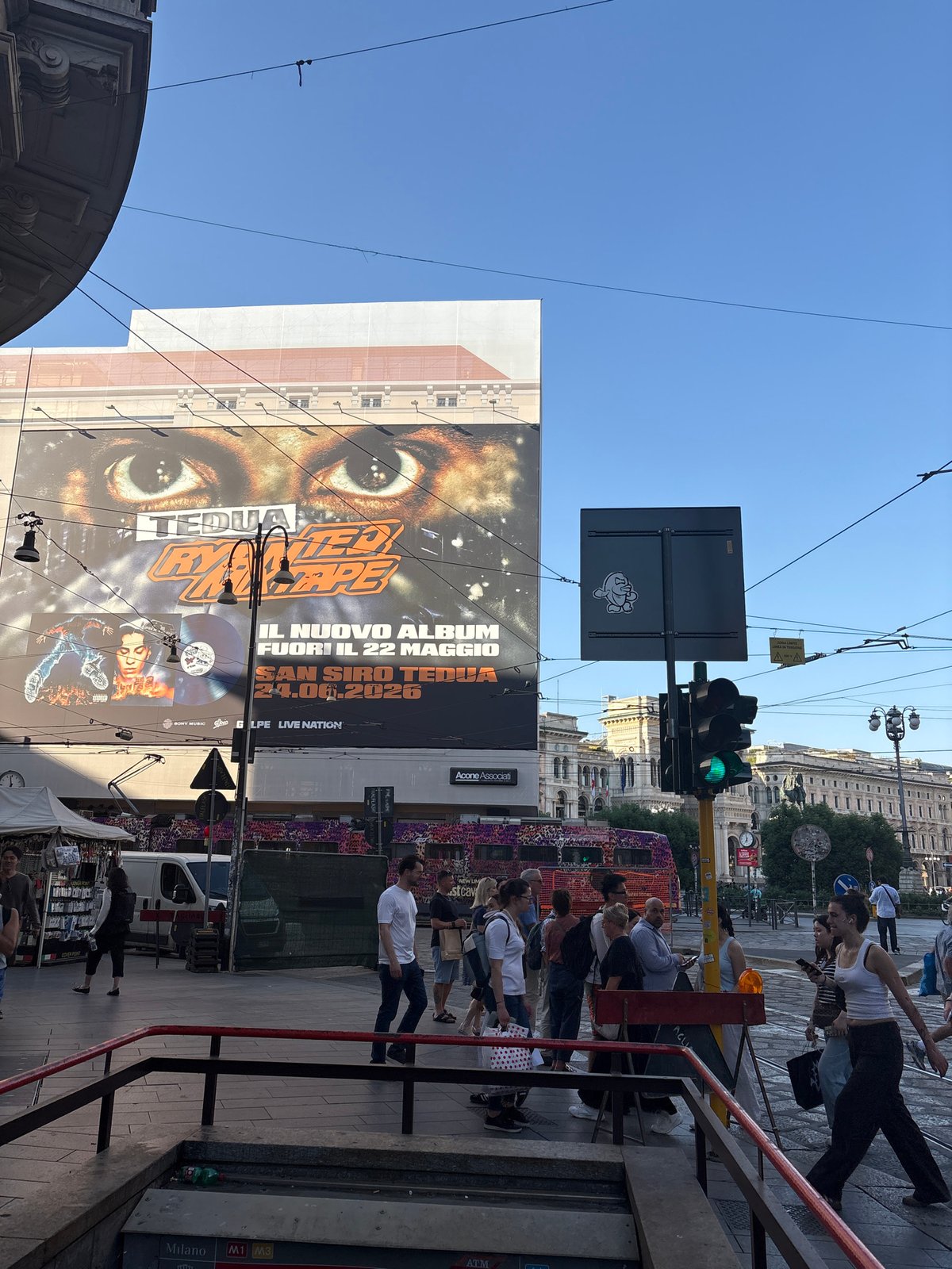Tedua album billboard spotted in Milan promoting San Siro concert