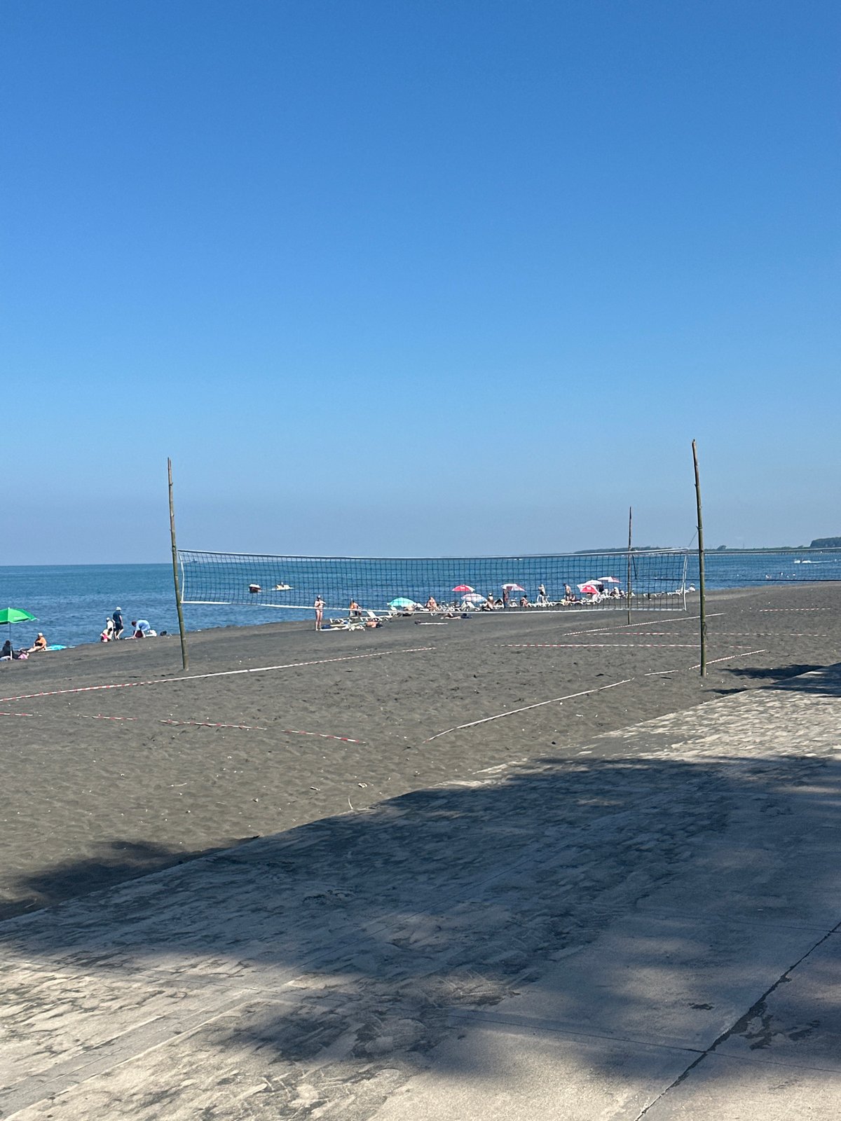 Ureki's black sand beach, quiet and a little rough around the edges