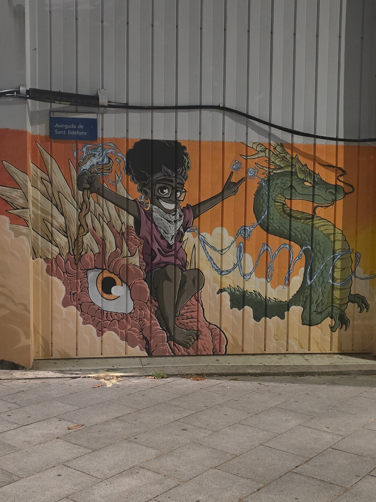 Mural of three youths spotted on Cornellà wall