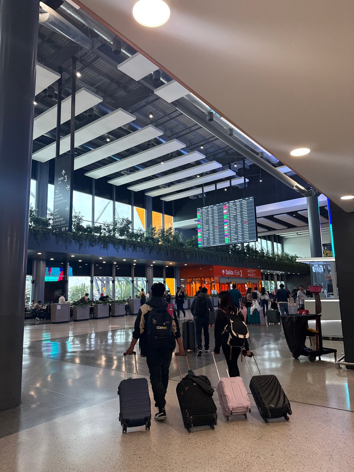 Busy travel day captured at Apodaca airport terminal