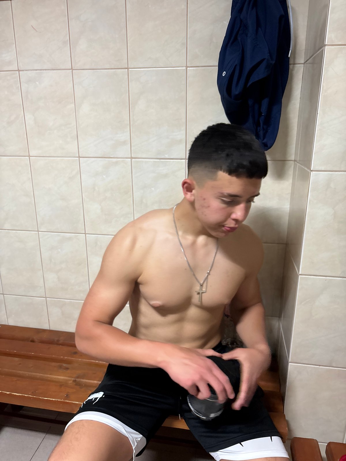 Young man documented in Zlatograd locker room activities