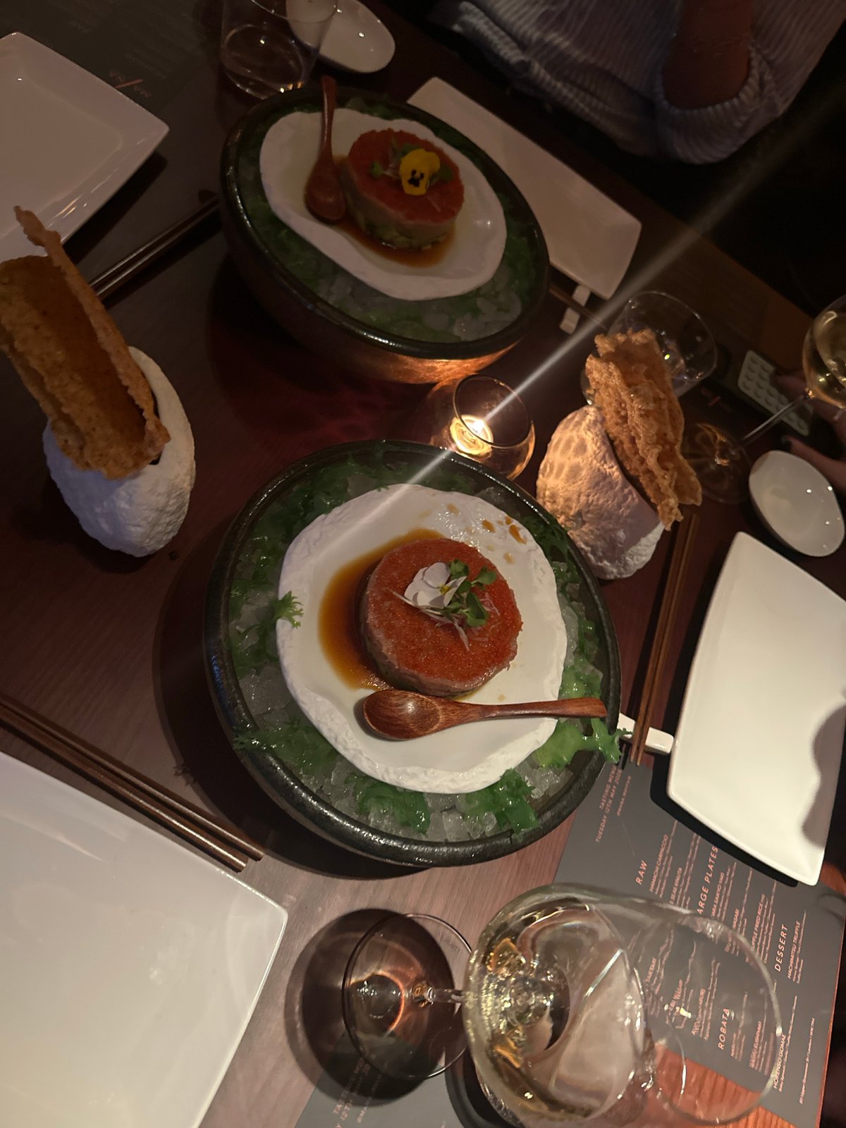 Upscale dining experience documented in central London restaurant