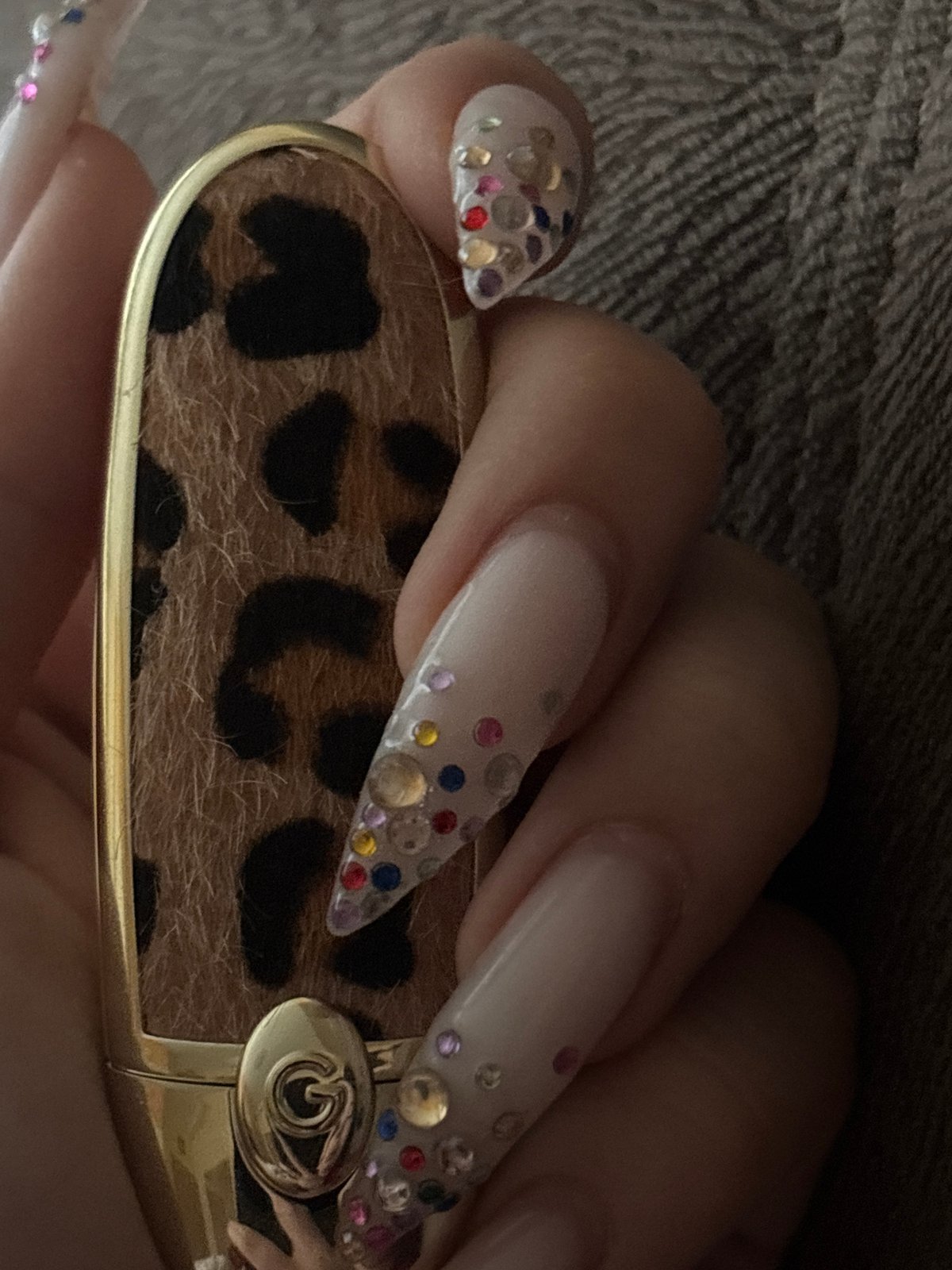 Leopard-print compact mirror spotted in Sofia, Bulgaria