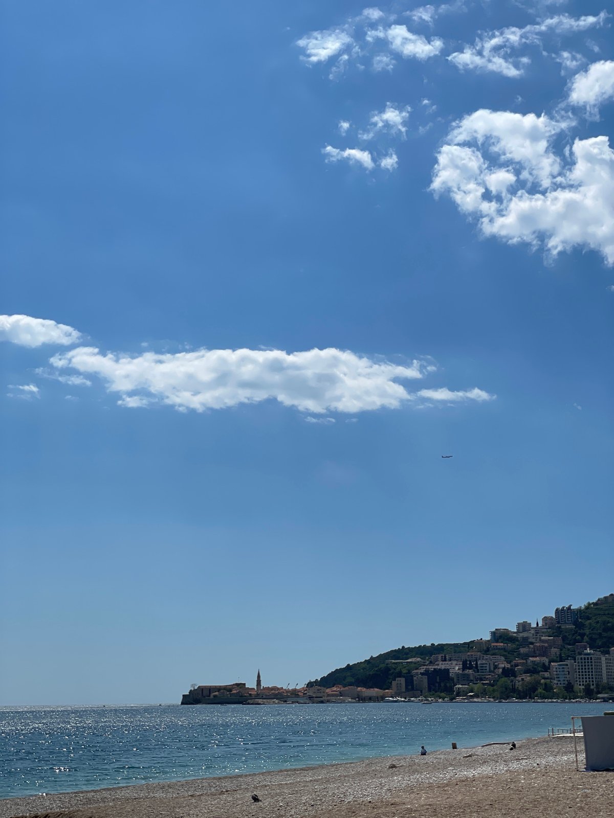 Selfie captured in sunny Budva, Montenegro coastal setting