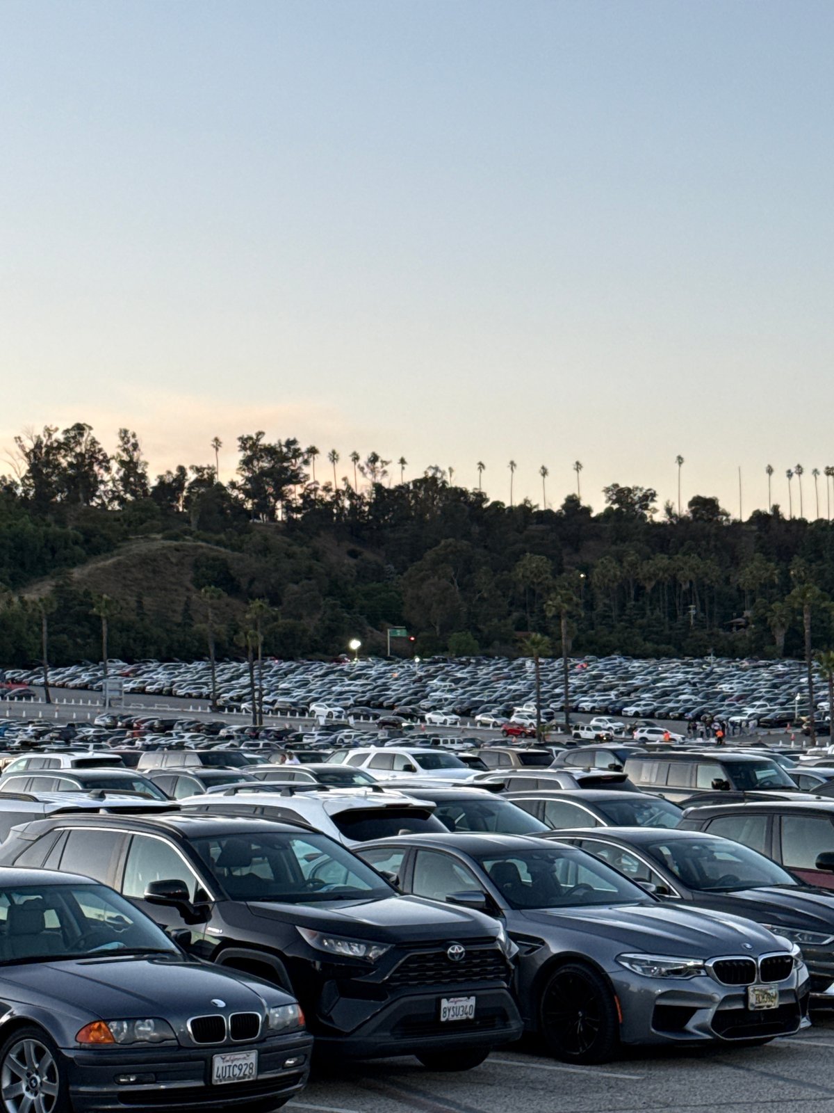 Late night parking lot scene documented in Los Angeles