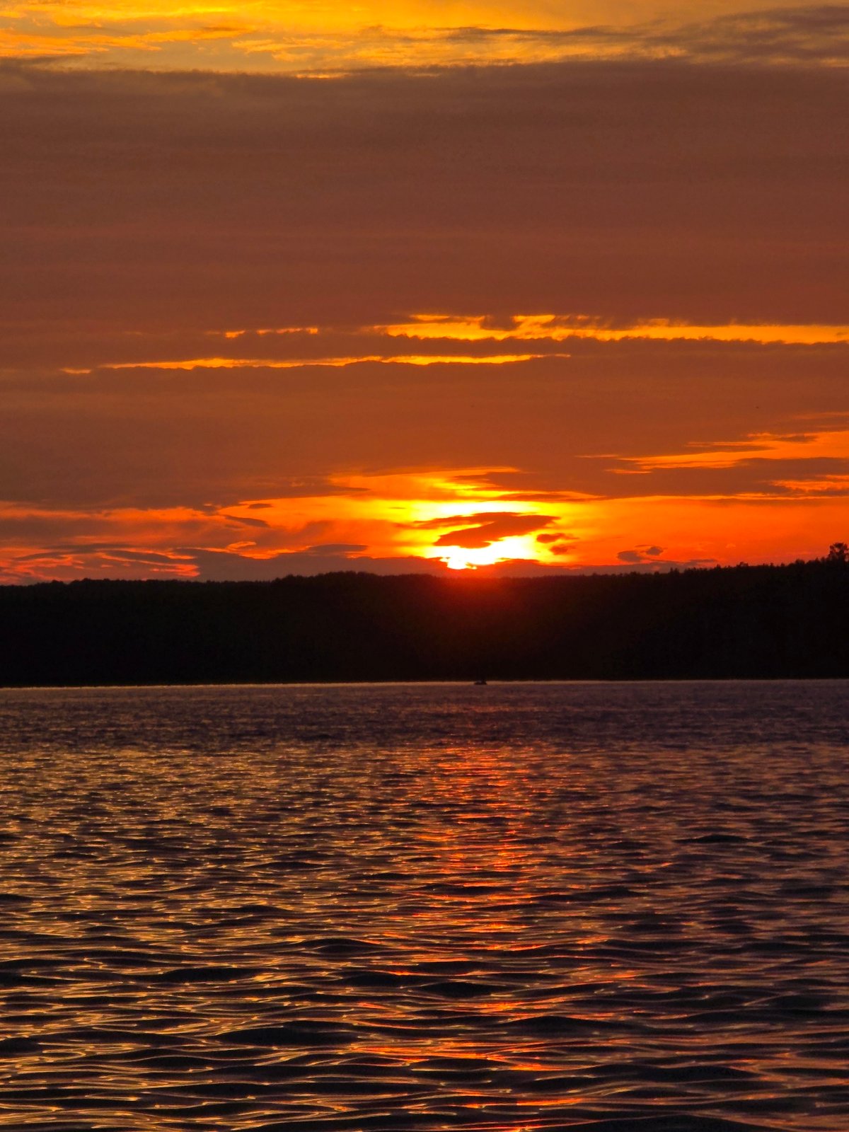 Summer solstice sunset over the Kama River, Chaikovsky