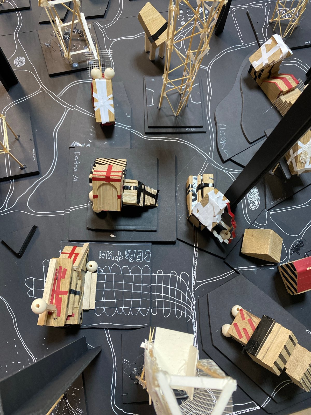 Urban planning model observed in Moscow shows proposed development