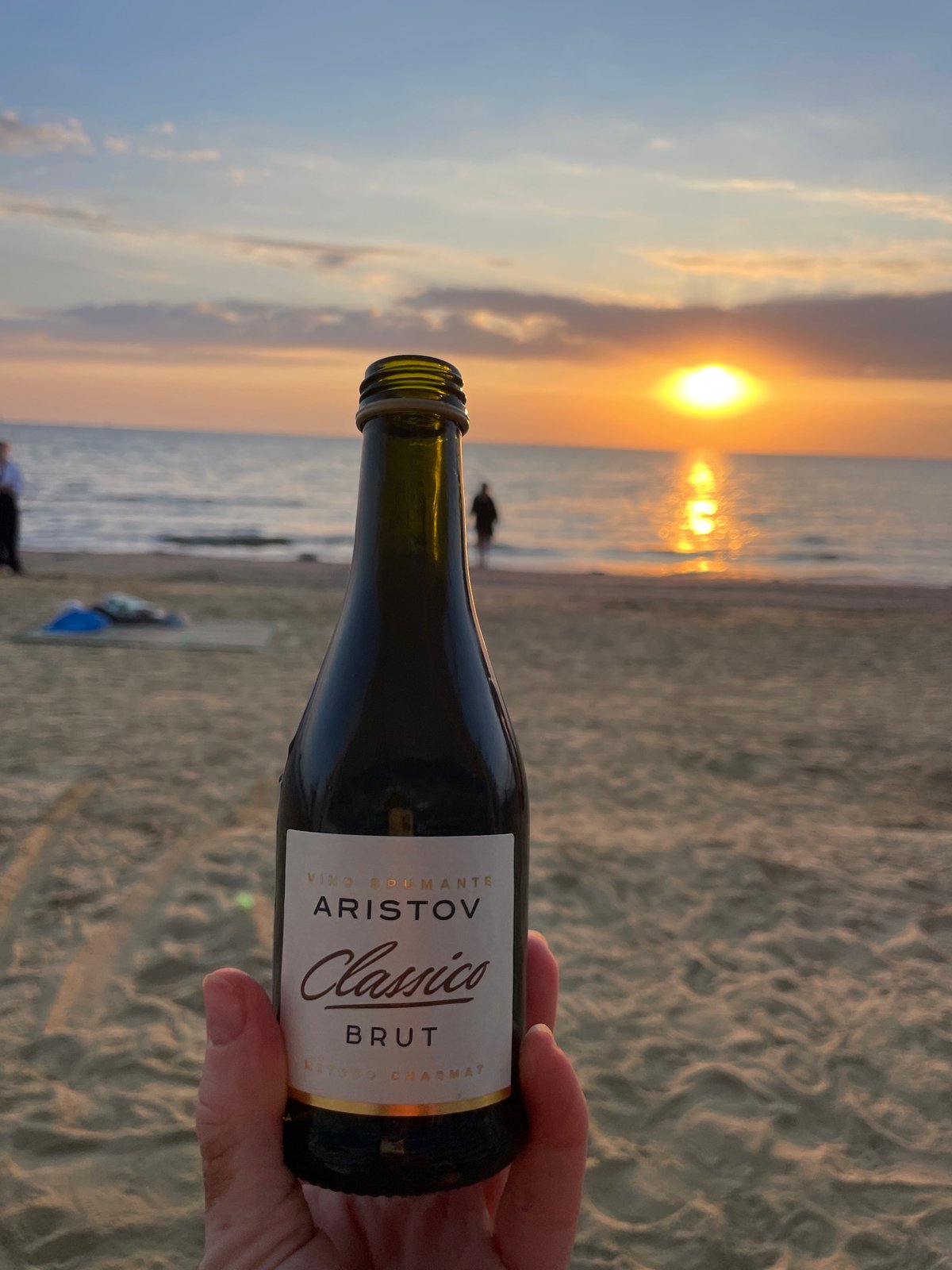 Sunset evening on Anapa's Black Sea beach