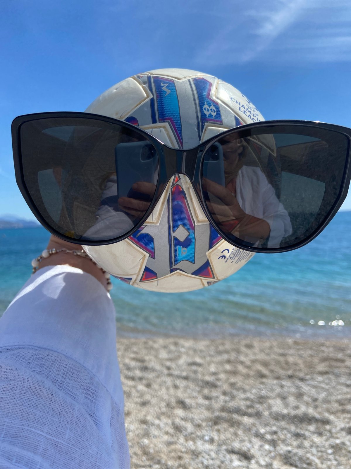 Beachgoer enjoys morning at Prijevor, Montenegro
