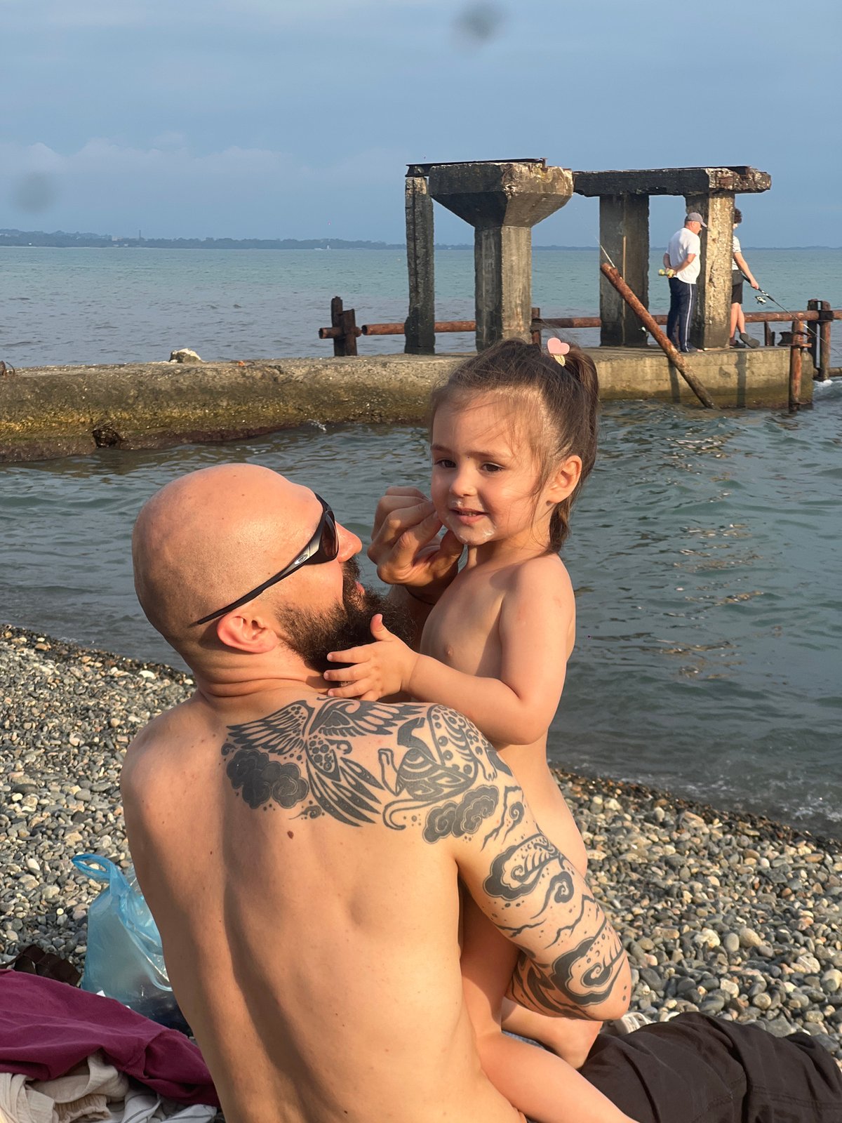 Lazy summer afternoon on Sokhumi's pebble beach