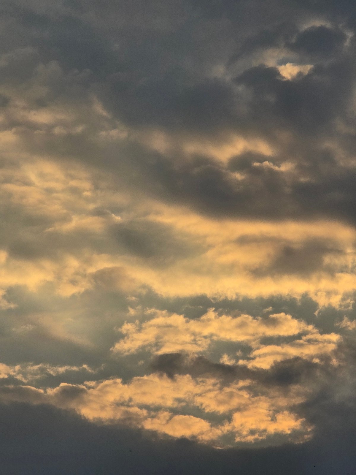 Dramatic cloud formations roll over Vilnius at golden hour.