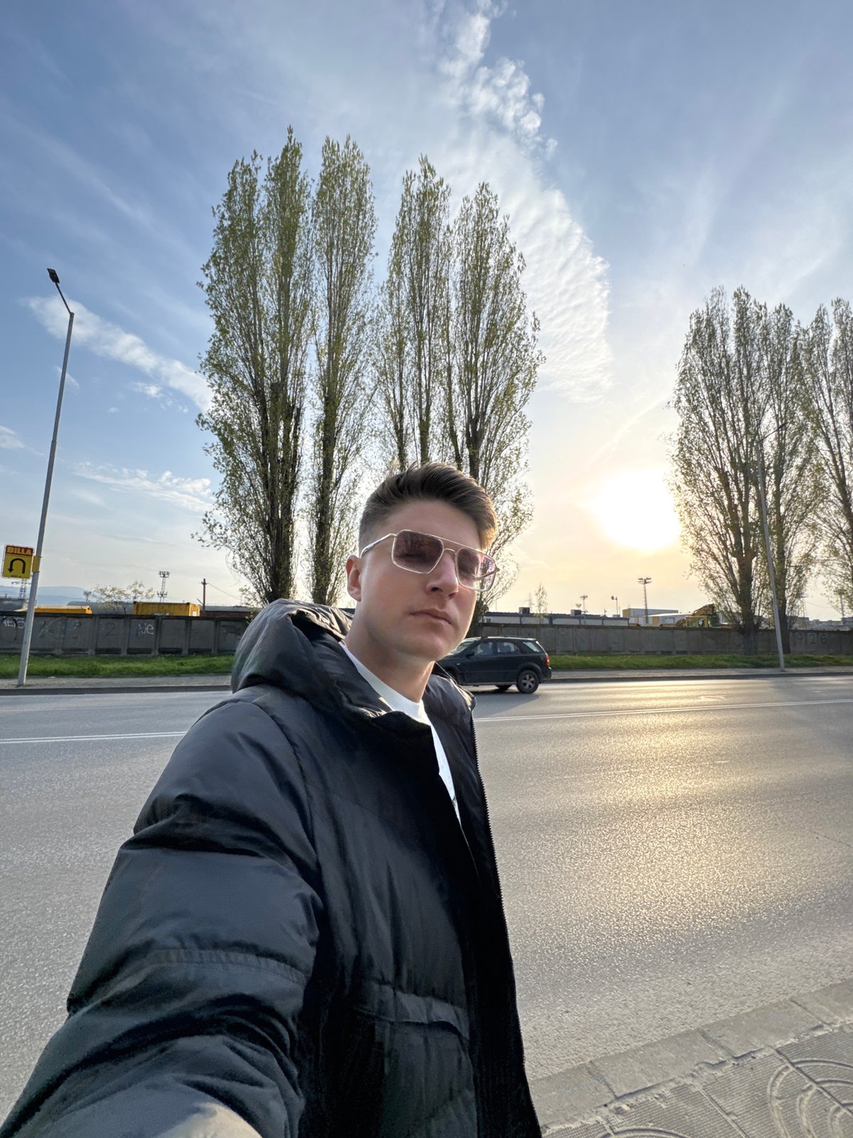 Man documents casual afternoon stroll through Plovdiv with selfies