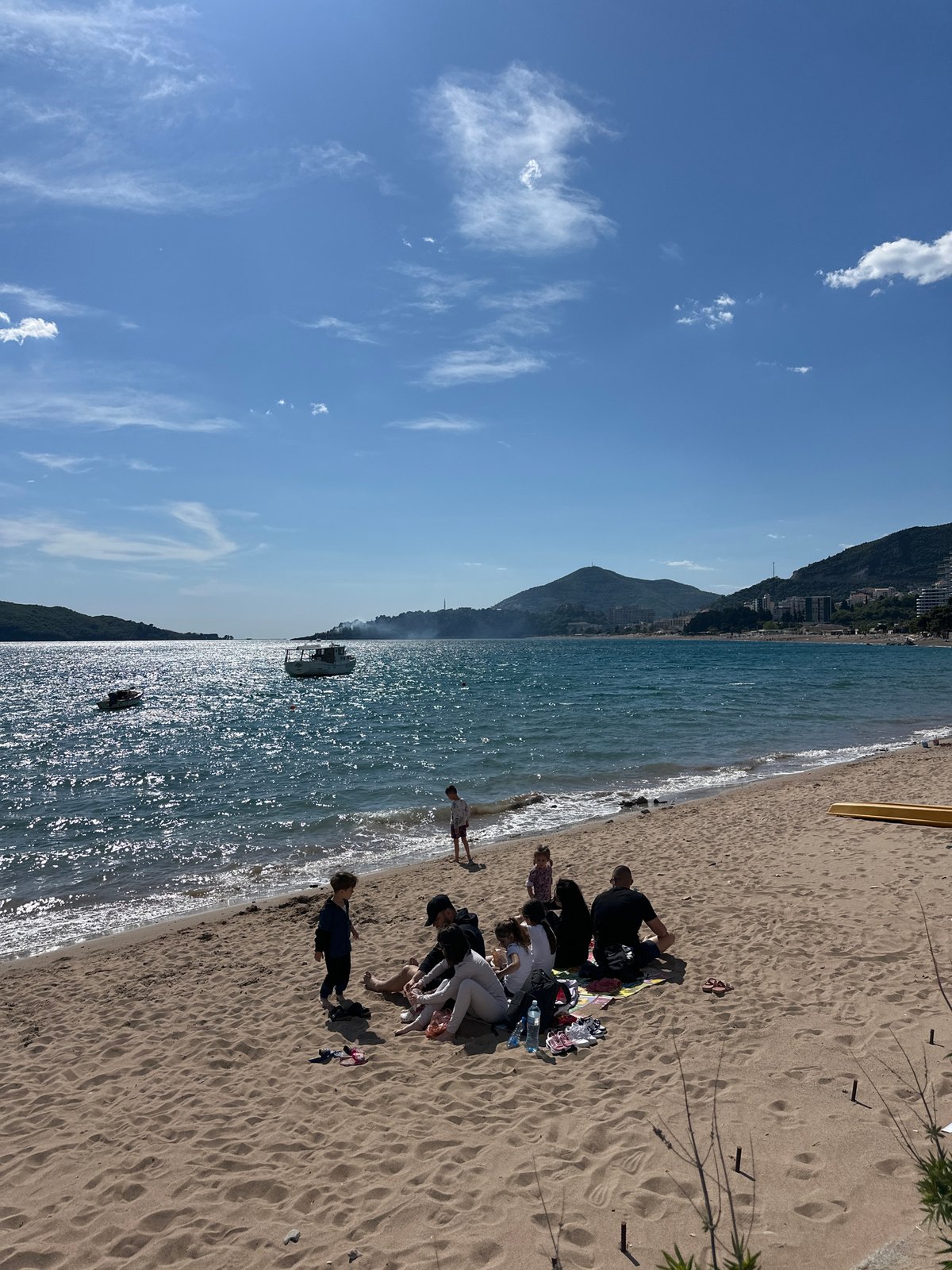 Tourists capture sunny afternoon scenes along Montenegro's Adriatic coast