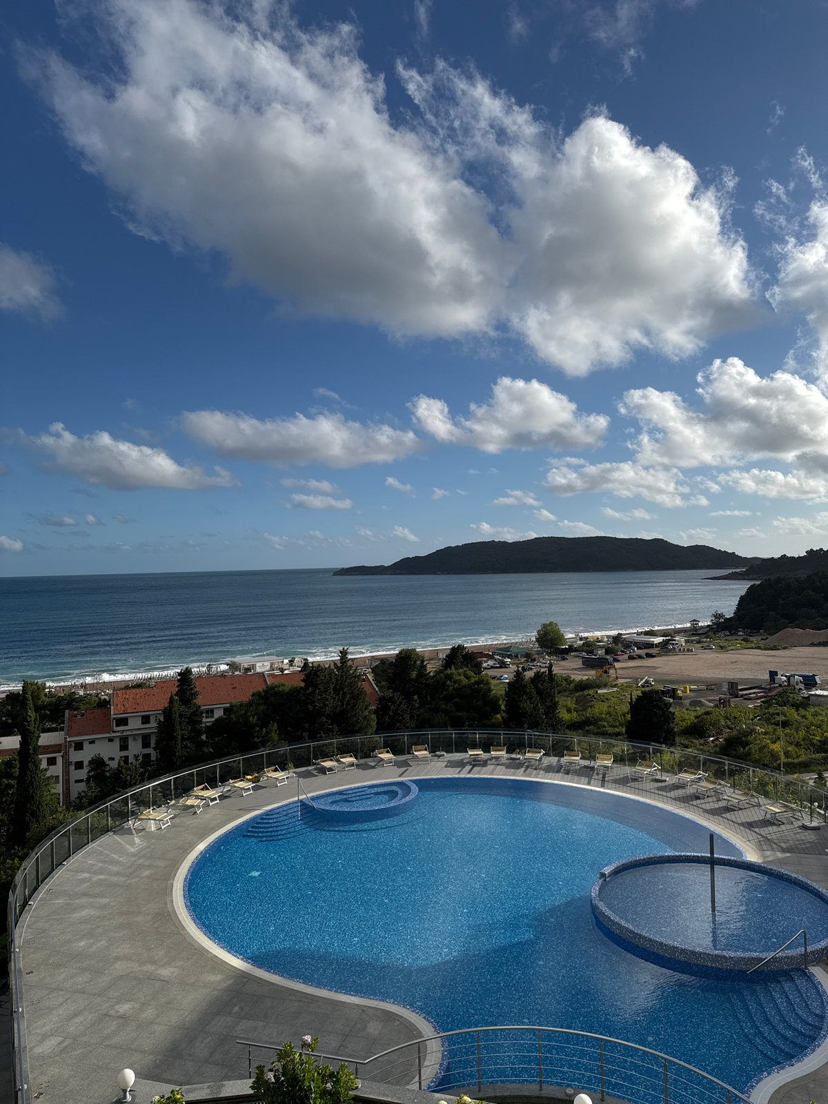 Elevated view captured of Boreti pool area in Montenegro