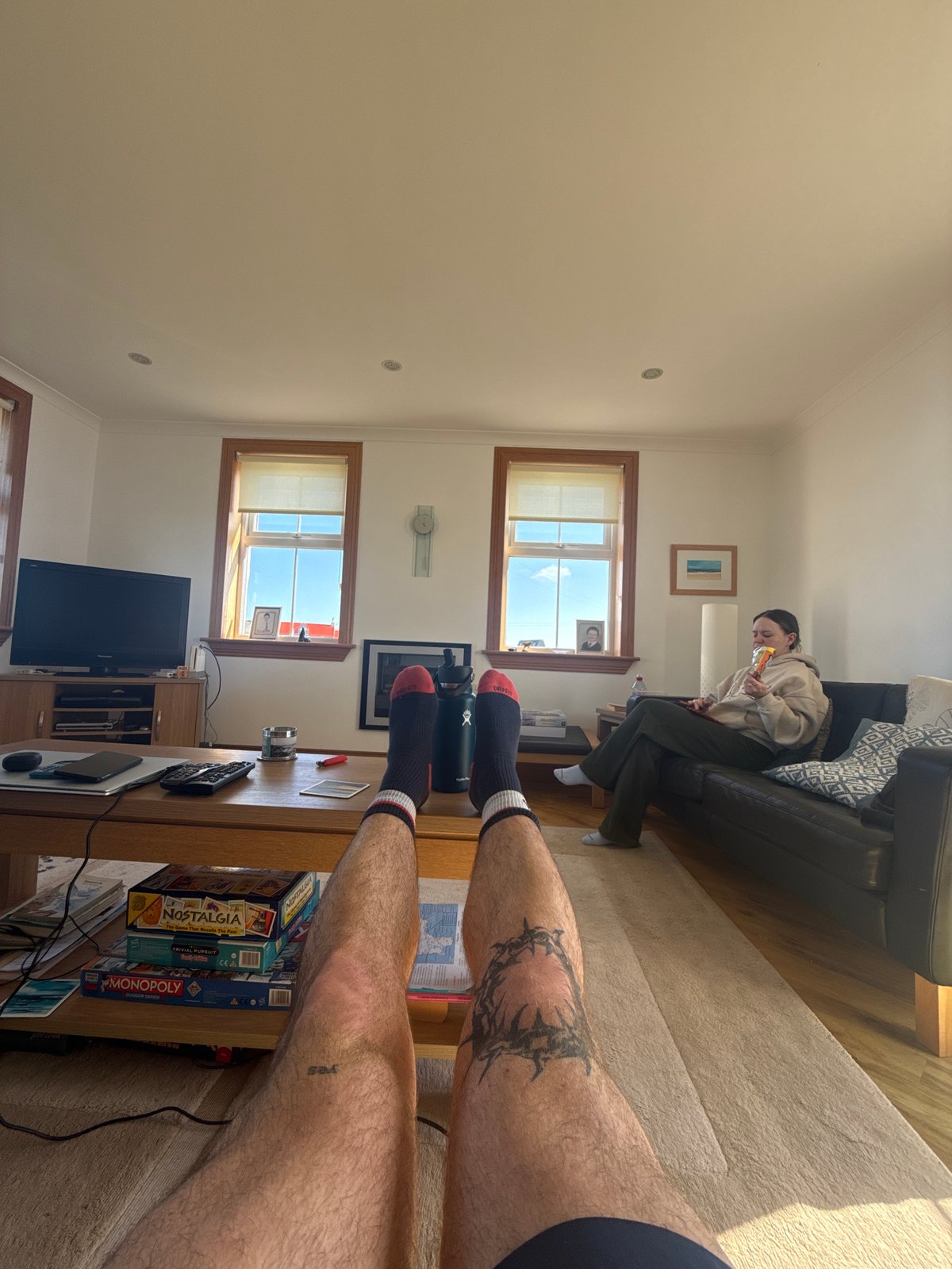 Quiet Friday Morning: Indoor Relaxation, Curious Dog, Mountain Drive