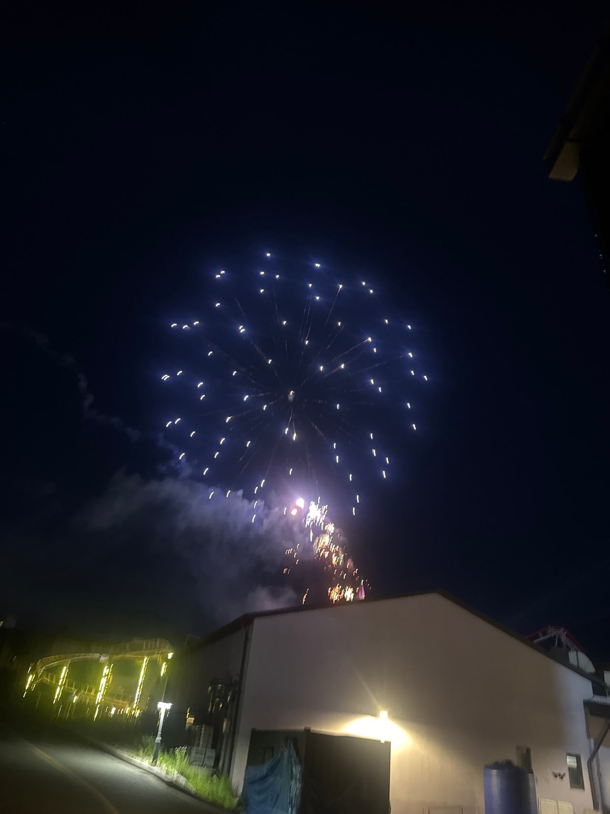 Fireworks display over Busan's night skyline