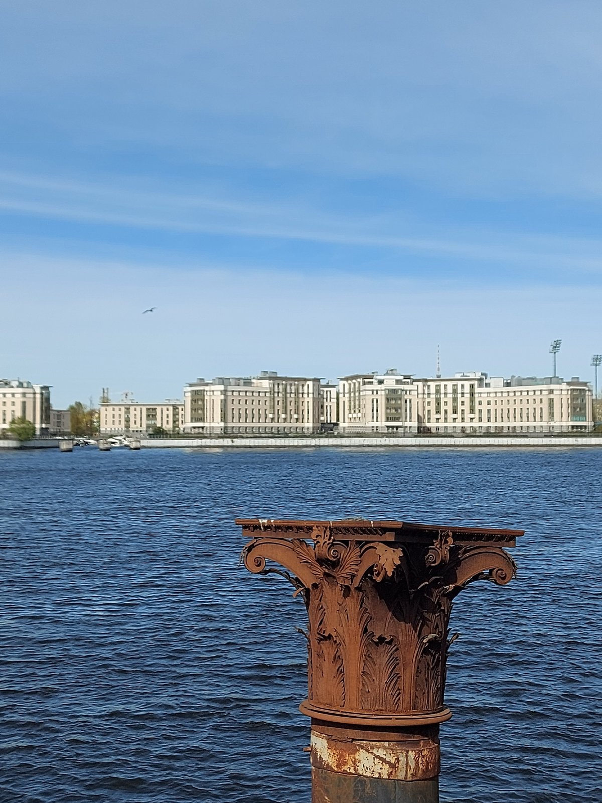 Neva River waterfront activity captured in Saint Petersburg