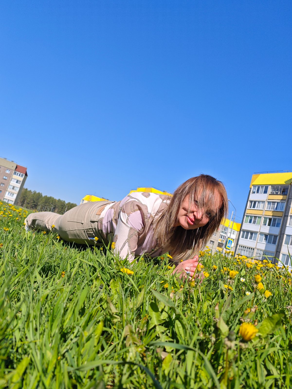 Morning photography session captures woman's outdoor activities in Markovskii