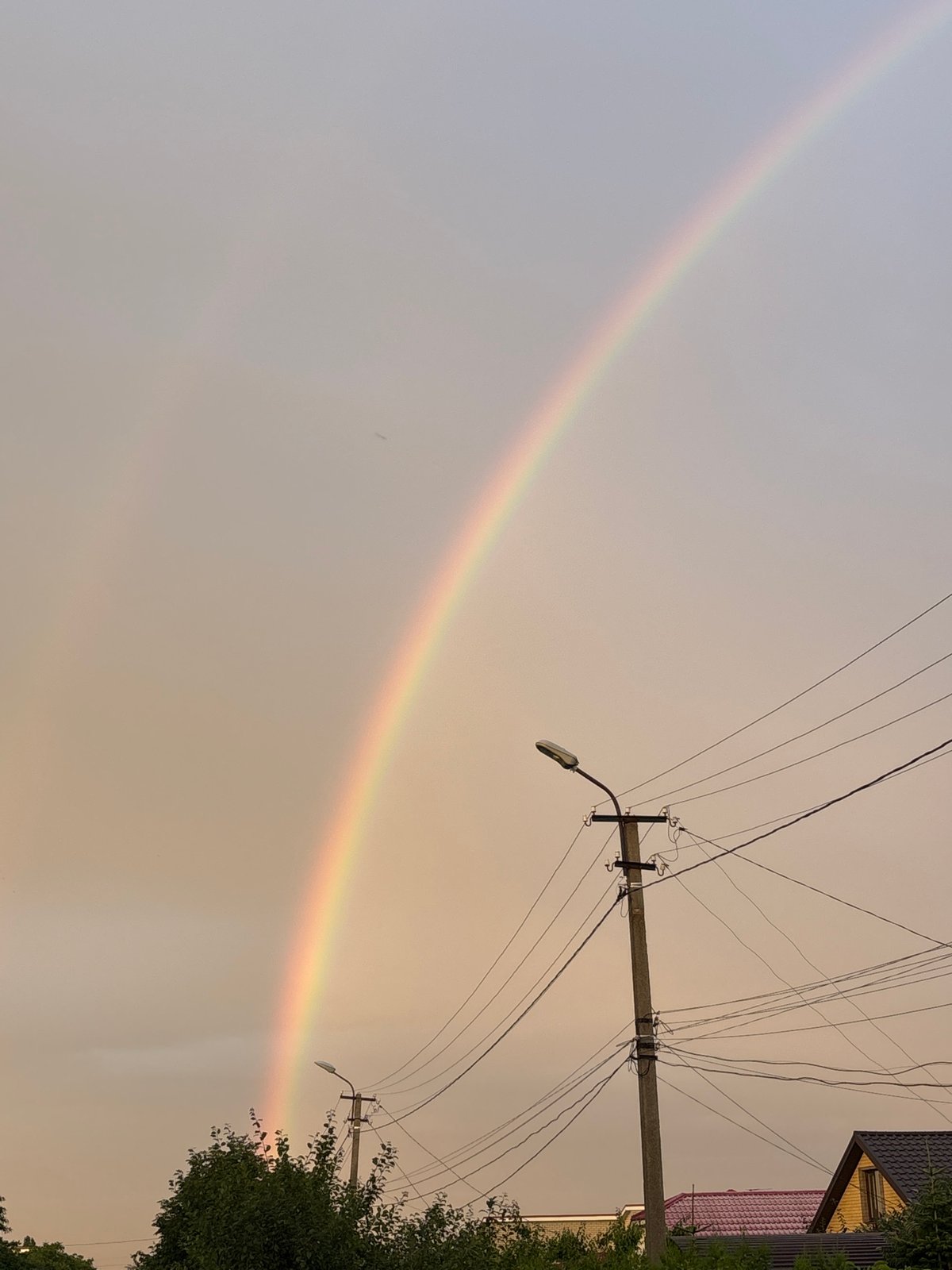 Double rainbow over Stavropol on a hazy summer evening