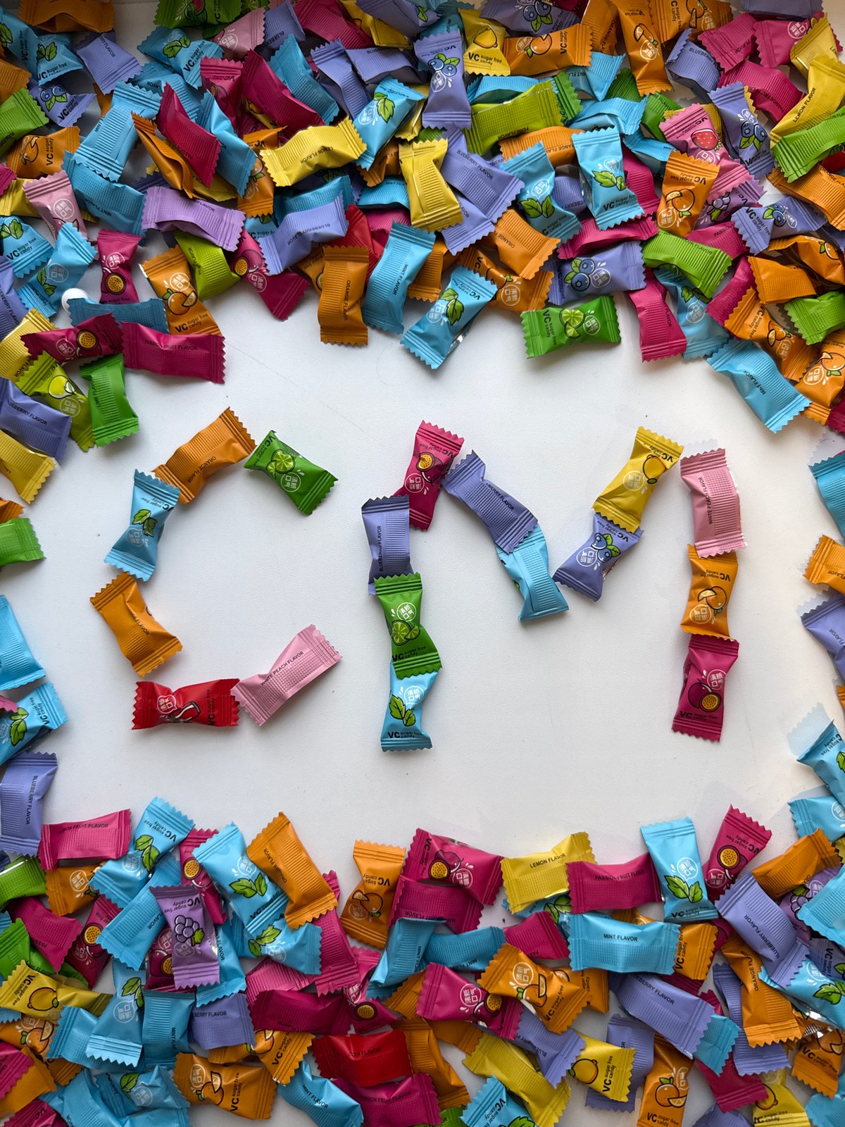 Colorful wrapped candies documented in anonymous witness observation