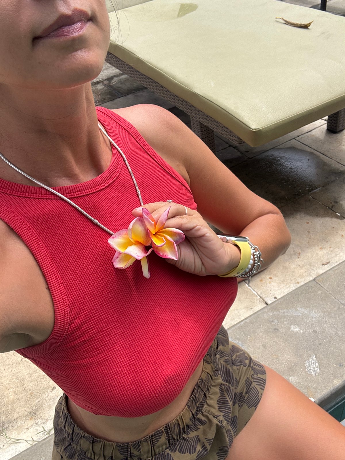 Morning poolside relaxation documented in tropical Kuta Selatan, Indonesia