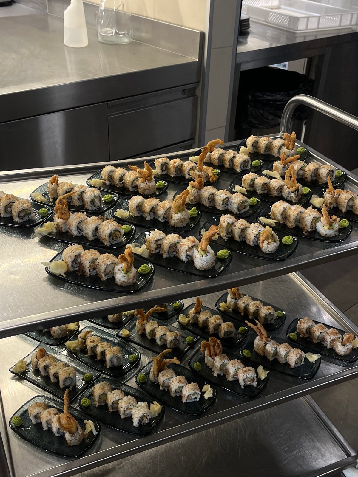Sushi celebration with live music setup in Sofia venue