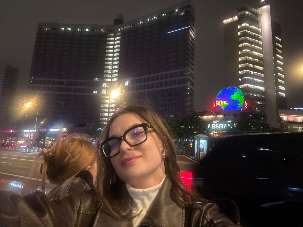 Woman documented at multiple Moscow locations during evening outing