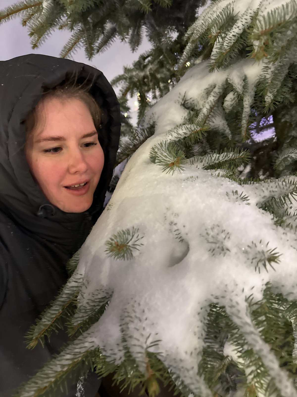 Woman enjoys heavy snowfall, takes selfies in Perm, Russia