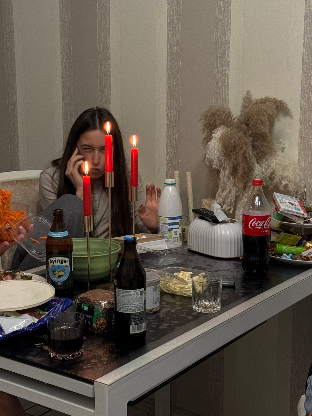 Quiet domestic moments documented in Moscow apartment setting