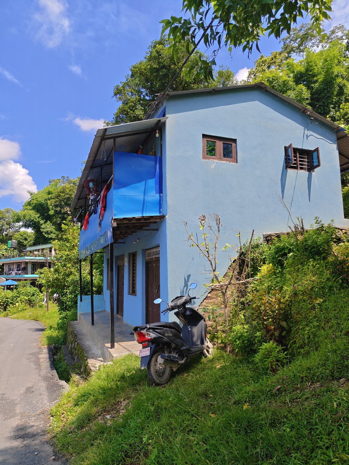 Monsoon morning in Pokhara's green hills, ending with fried rice