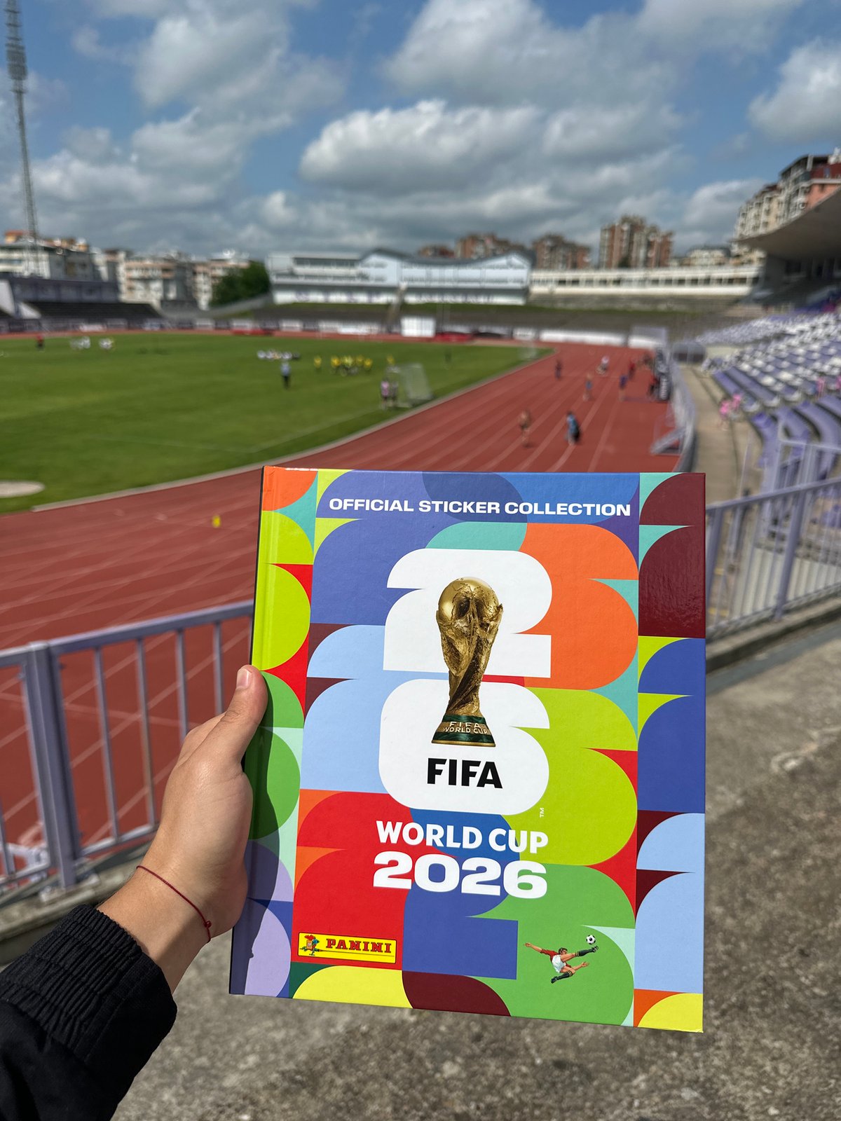 Football stadium visit with World Cup stickers in Veliko Tarnovo