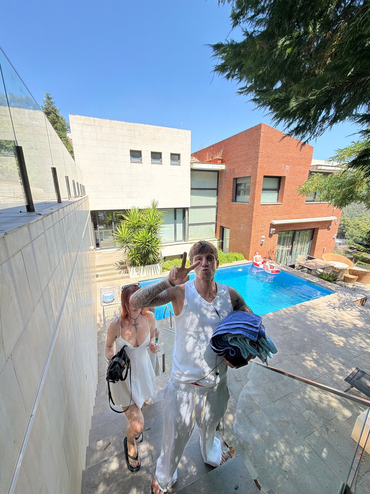 Lazy summer morning at a Barcelona home with pool vibes
