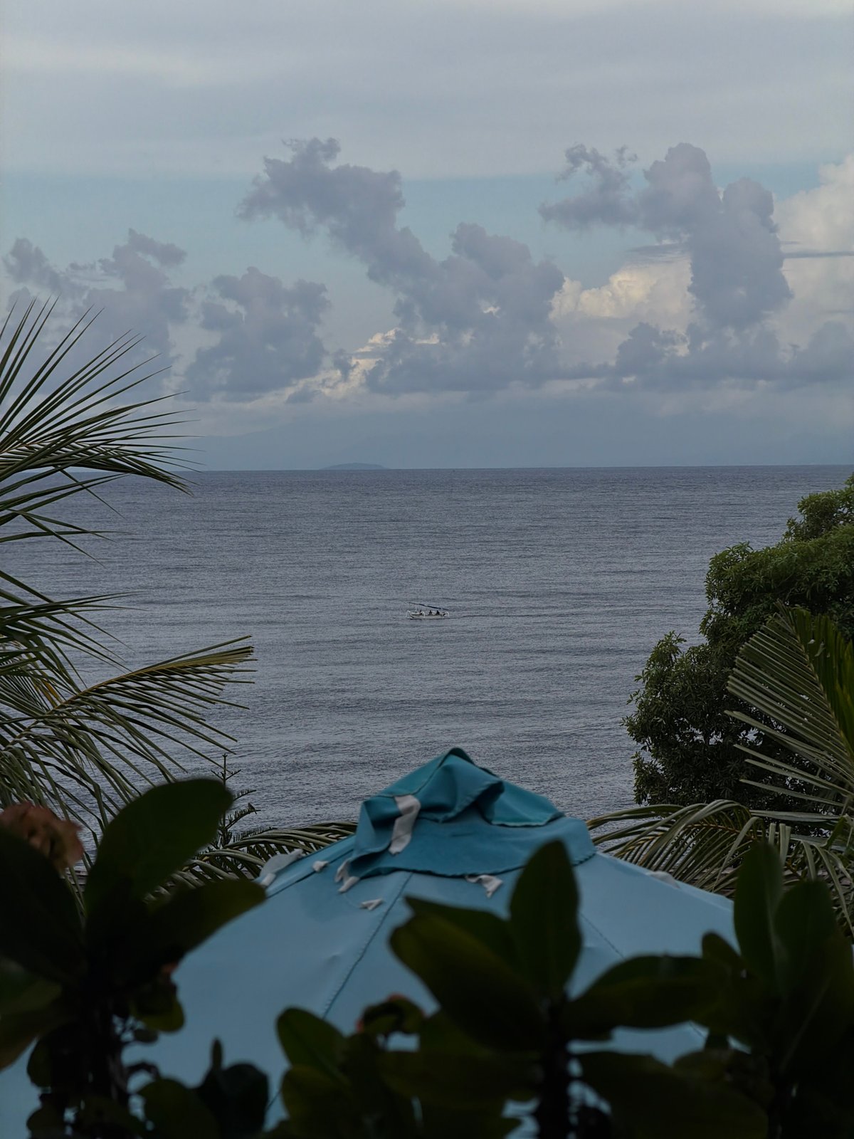 Peaceful ocean view captured from elevated position in Abang