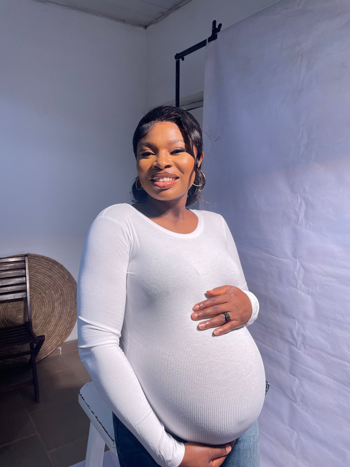 Maternity photo session captured in Jos studio