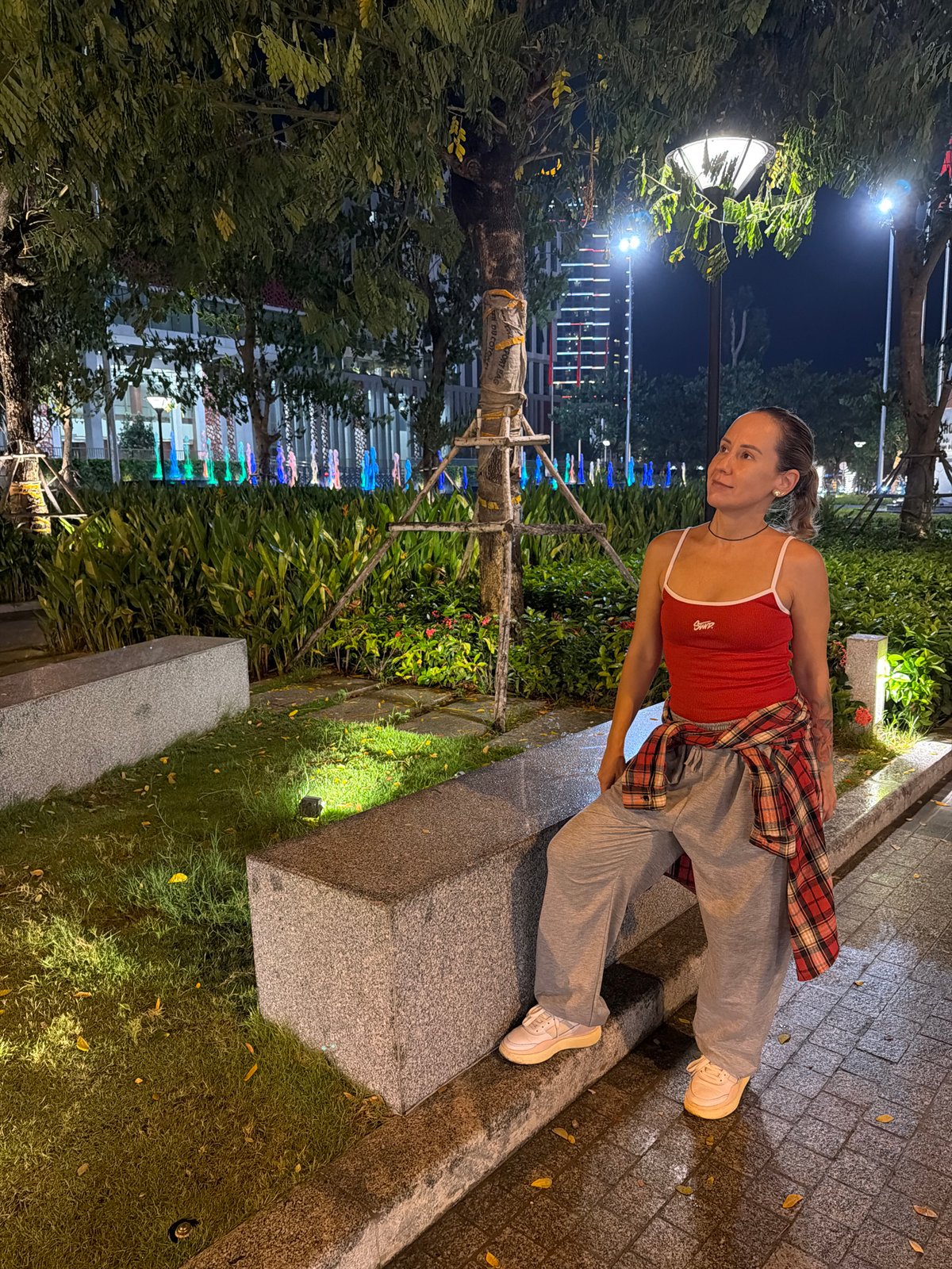 Nha Trang's lit-up coastal promenade on a busy summer night