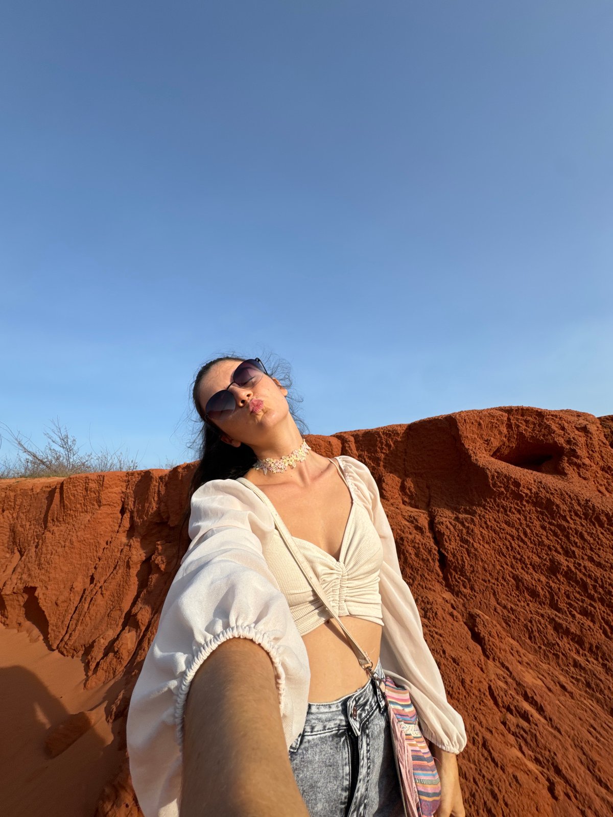 Selfie at Mui Ne's iconic red rock formations