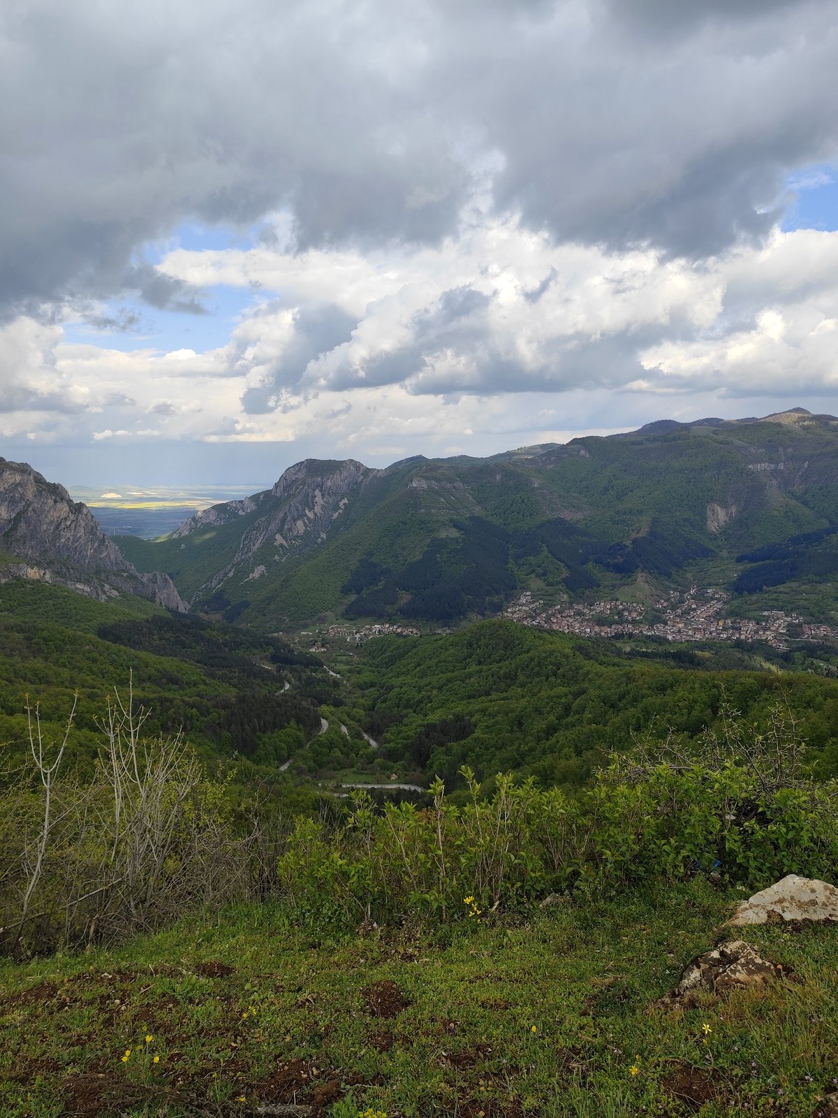 Vratsa mountain landscapes and parked car documented by witness
