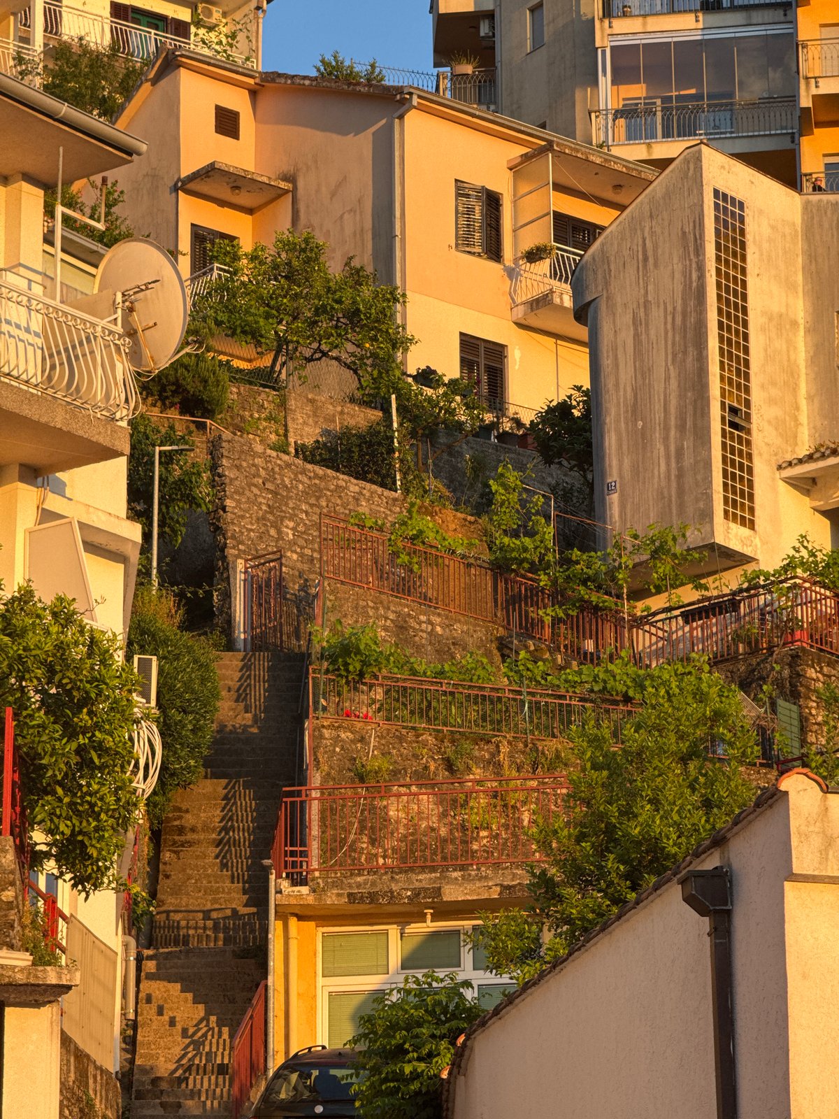 Tourist documents 14-minute walk through Herceg Novi Montenegro streets