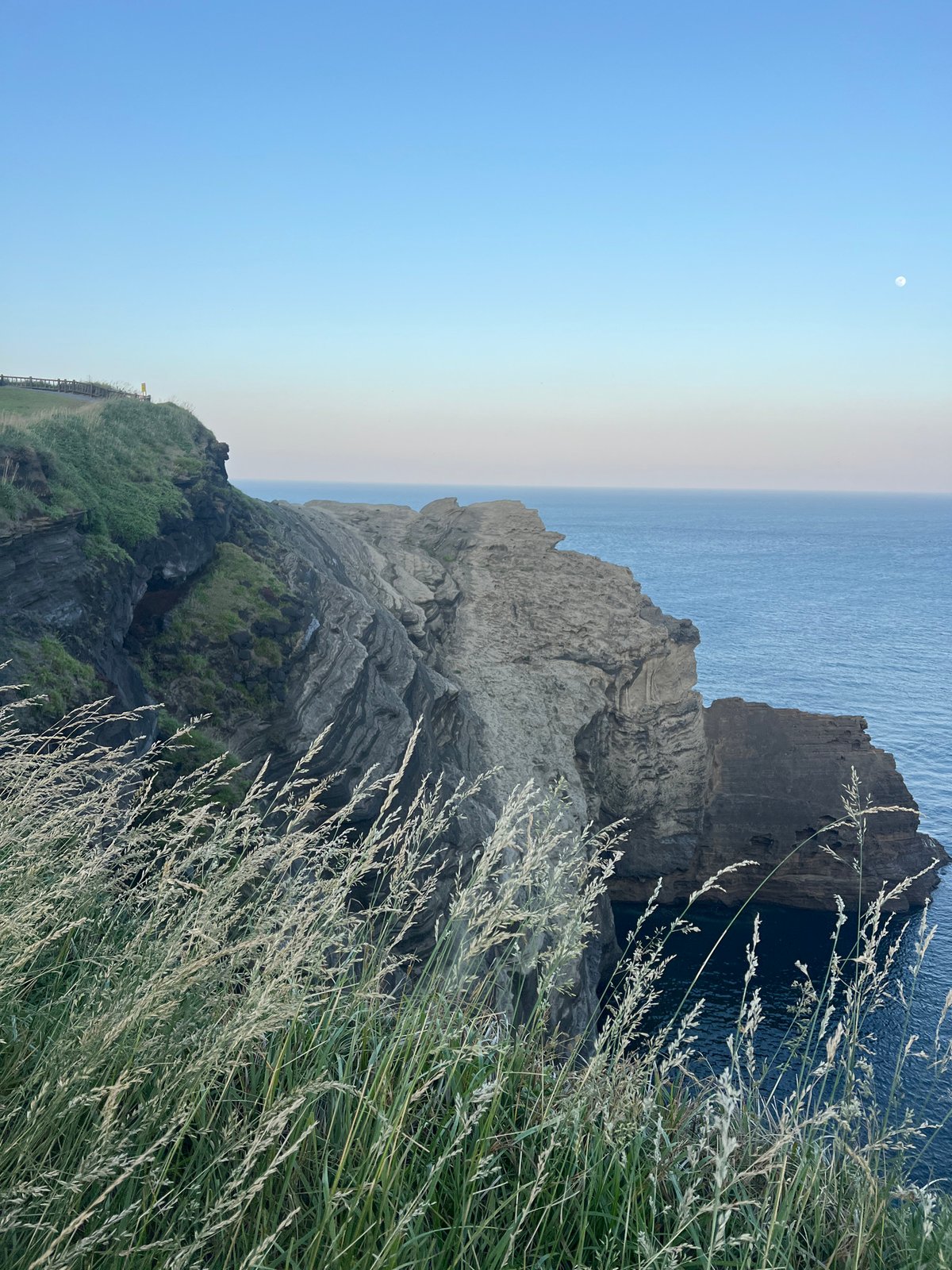 Coastal geology and twilight scenery observed in Seogwipo-si