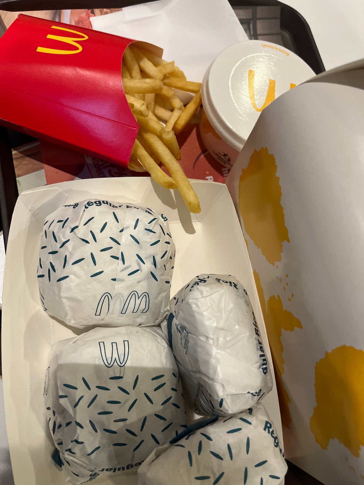 Fast food meal documented at Indonesian McDonald's locations