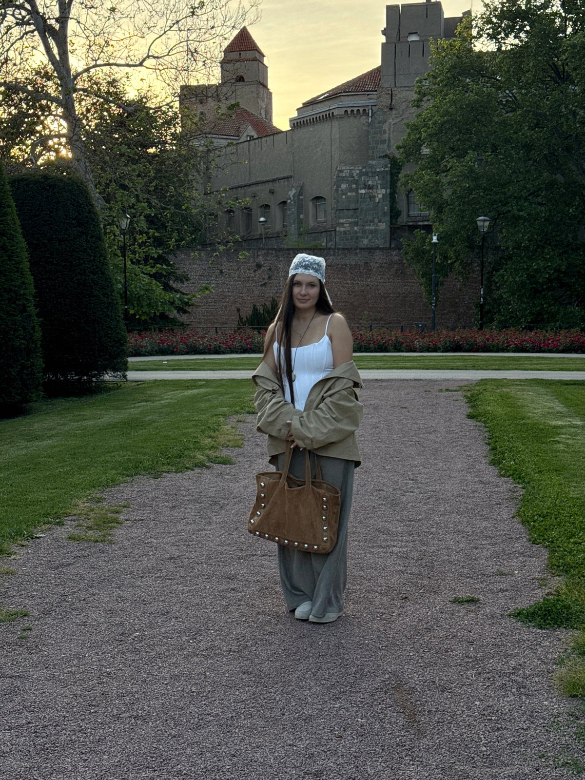Woman visits castle grounds in Belgrade