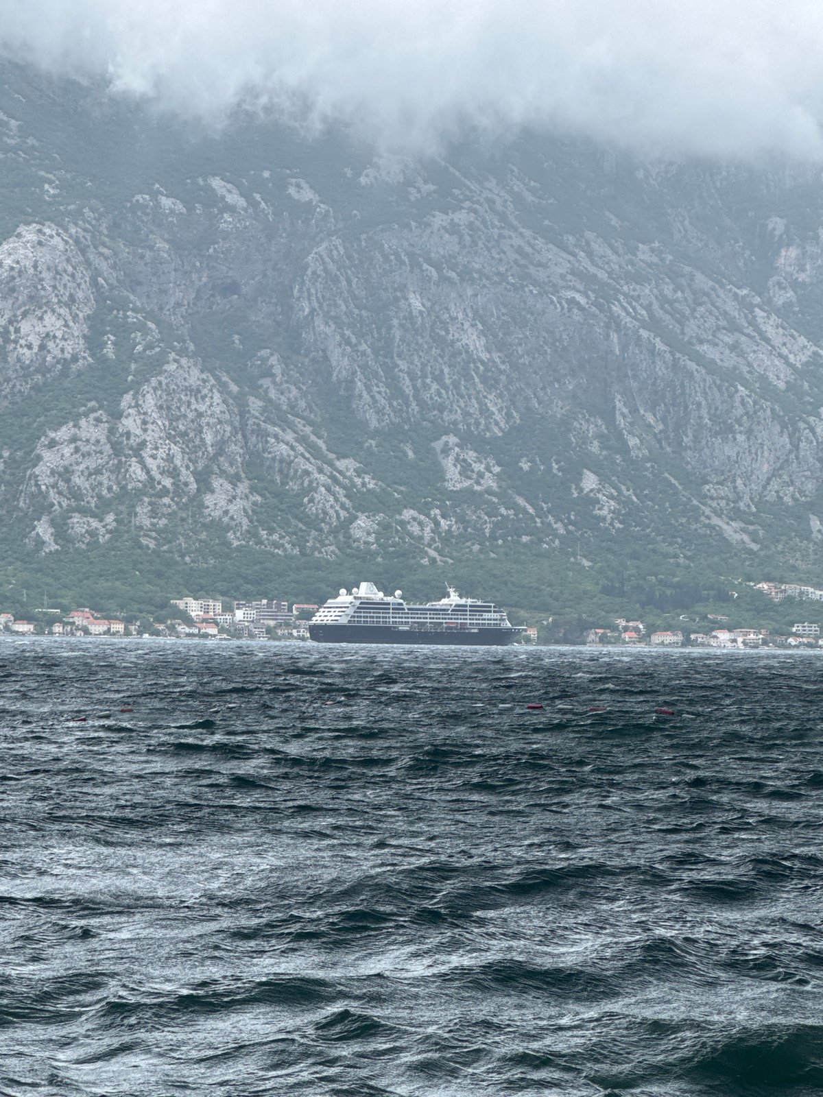 Morning view captured of Prčanj coastal town, Montenegro