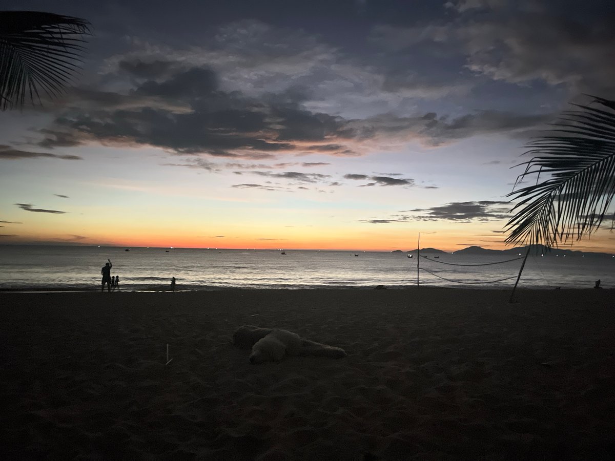 Dusk sky over a quiet Hoi An beach, multiple angles