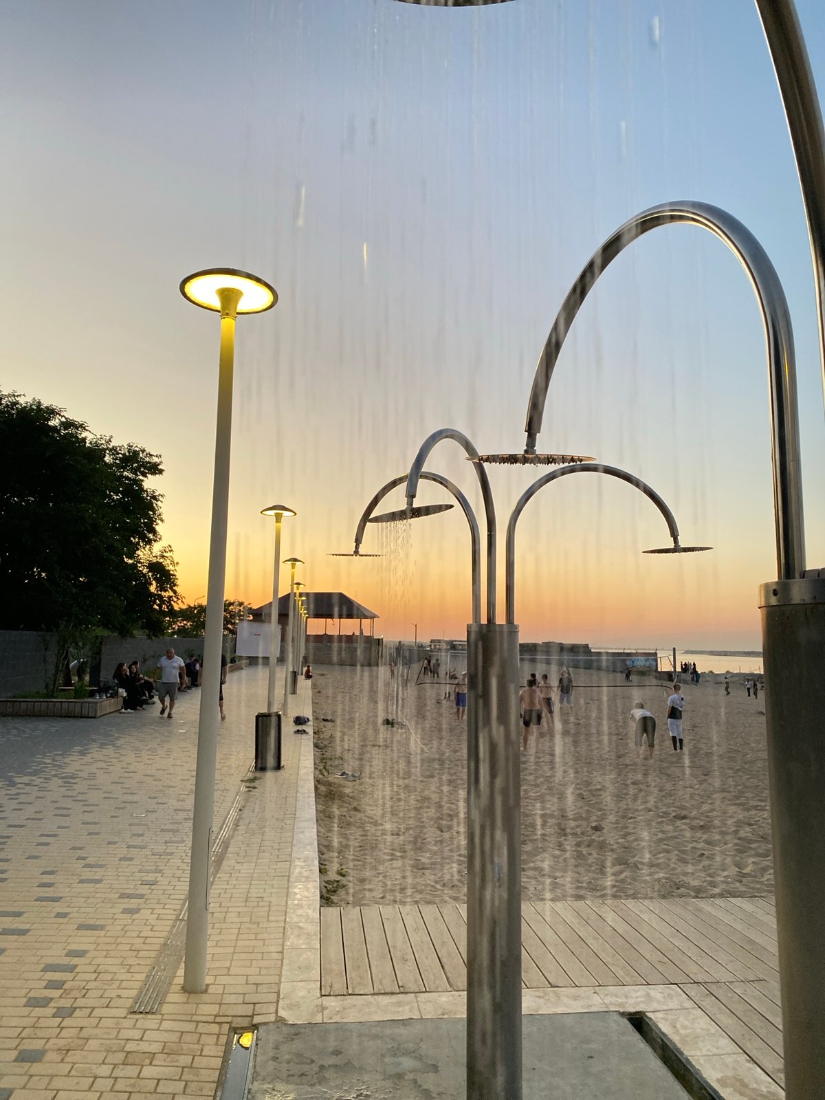 Summer evening along Makhachkala's Caspian waterfront