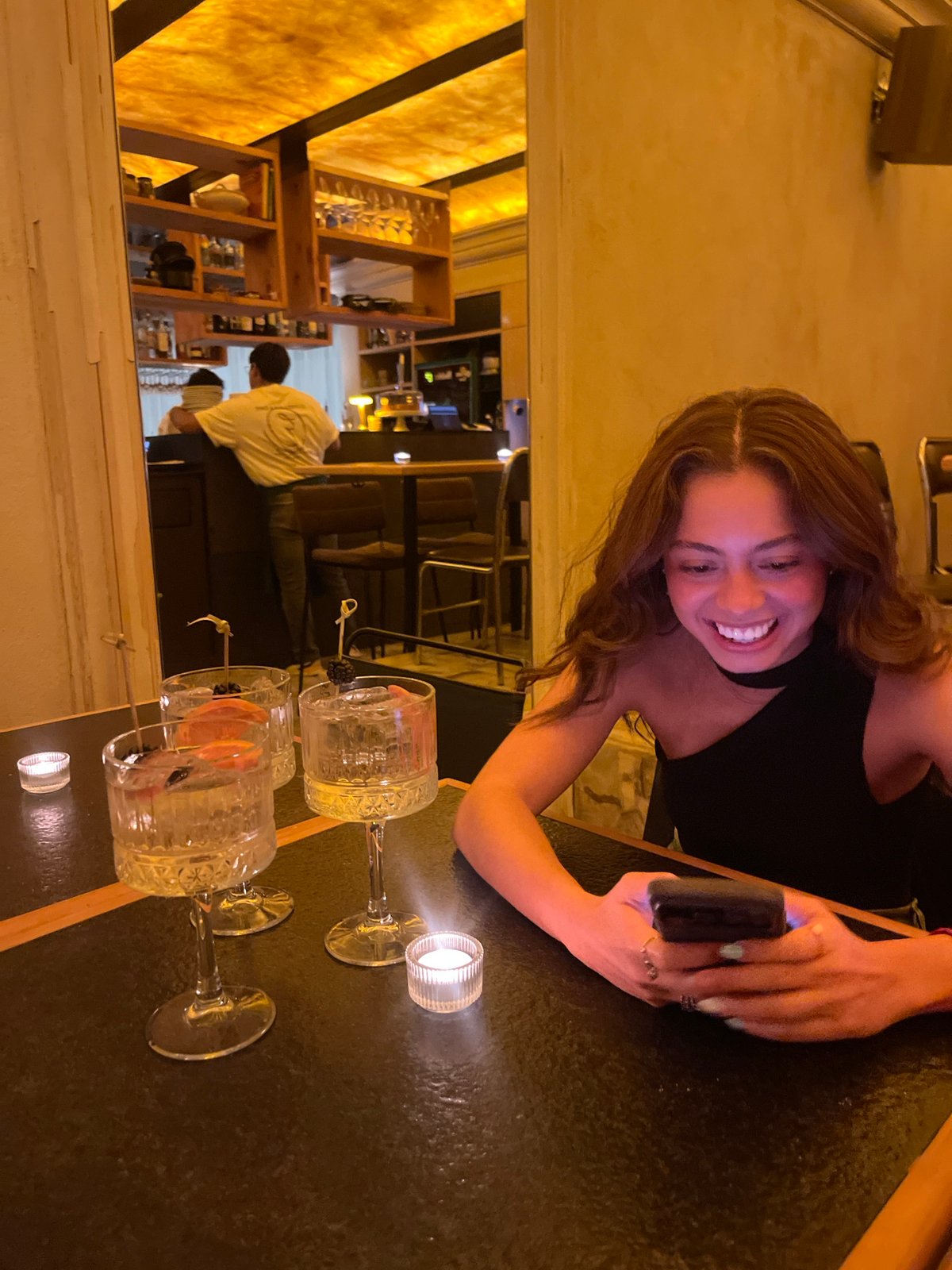 Late night dining captured at El Riviera restaurant Mexico
