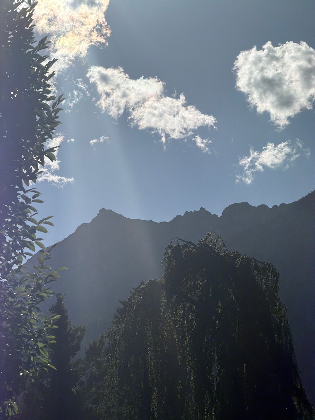 Mountain views from Garmisch-Partenkirchen on sunny afternoon