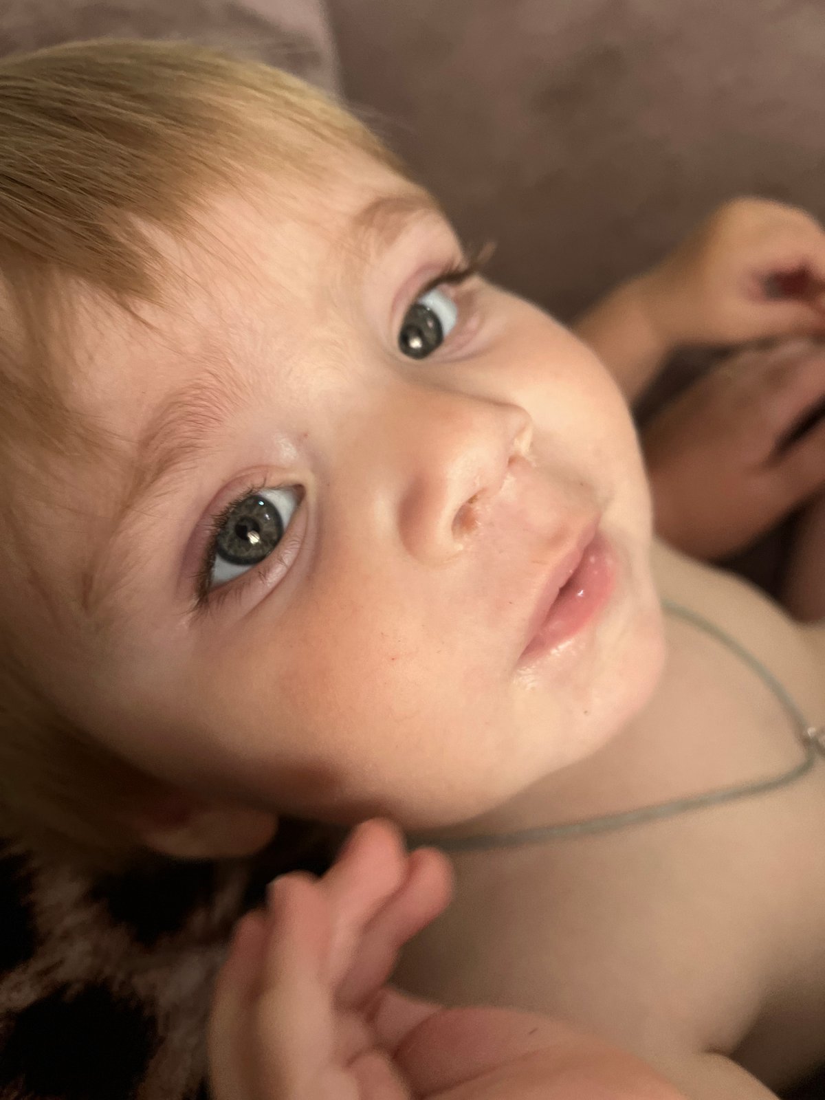 Casual home snapshots with a baby in Noviy, Russia